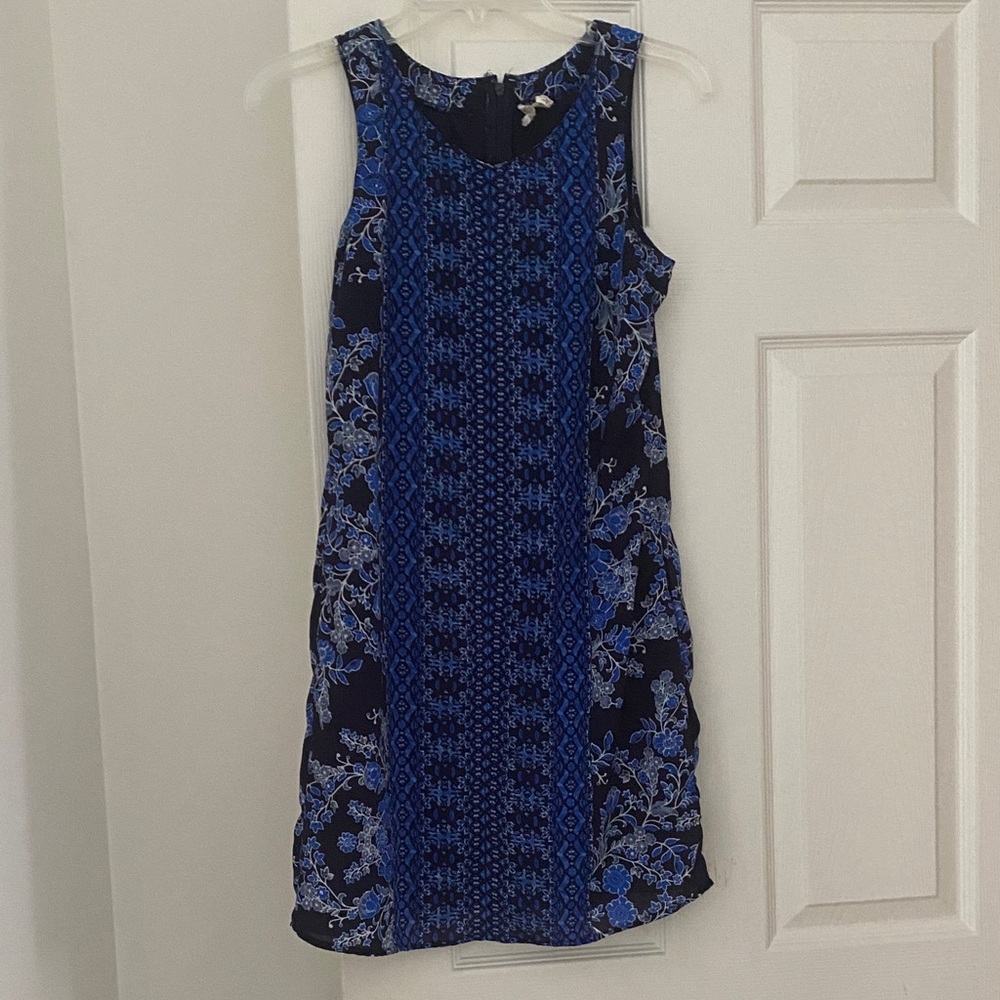 Japna Blue Patterned Mini Dress